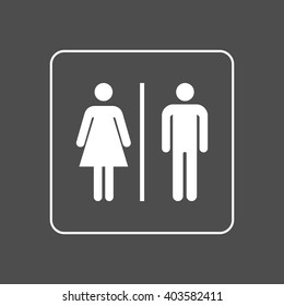 Toilet door/wall plate. Original WC icon. Sign.