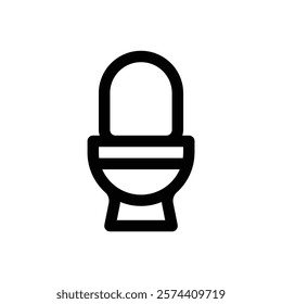 Toilet. Editable stroke vector icon.