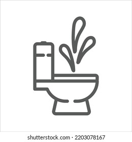 Toilet Explosion simple line icon