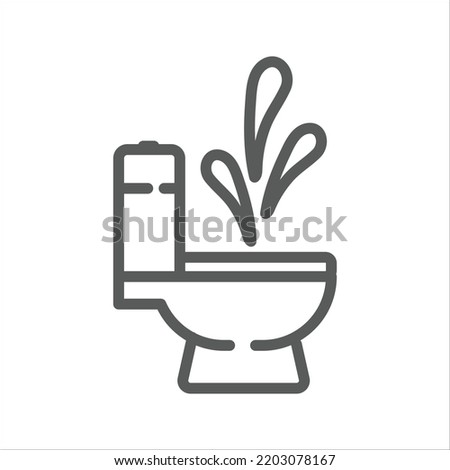 Toilet Explosion simple line icon