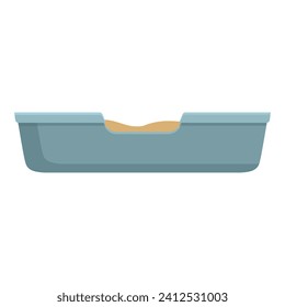 Vector de dibujos animados de iconos de filtro de inodoros. Caja de animales de gato. Bandeja de entrada