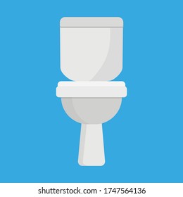 Toilet flat icon isolated on background. 
