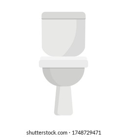 Toilet flat icon isolated on background. 