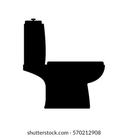Toilet flat icon on white  background. Vector illustration.