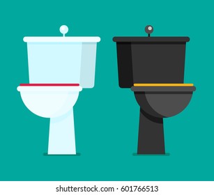 Toilet flat vector illustration