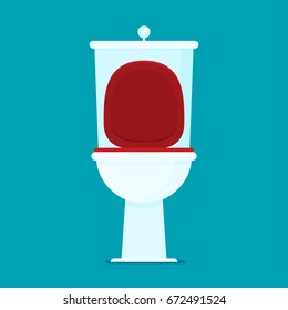 Toilet flat vector illustration icon