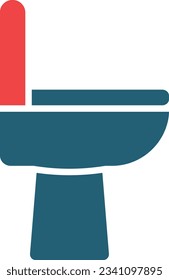 Toilet Glyph Two Color Icon For Personal And Commercial Use.
