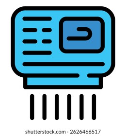 Toilet hand dryer icon. Outline toilet hand dryer vector icon color flat isolated