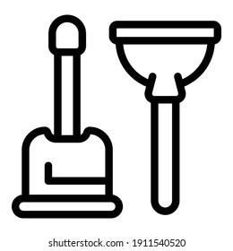 Toilet hand pump icon. Outline toilet hand pump vector icon for web design isolated on white background