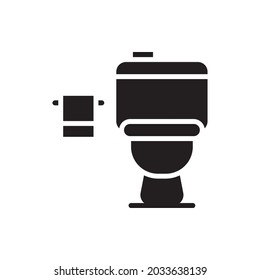 Ilustración de estilo de icono sólido vectorial de higiene de inodoros. archivo EPS 10
