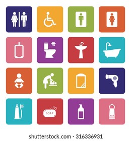 Toilet icon. Bathroom icon. Restroom icon. Vector Illustration. EPS10