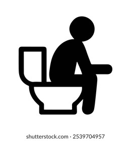 Toilet icon. bathroom. Toilet symbol. Vector Illustration. Customizable thin line illustration.  Editable stroke.