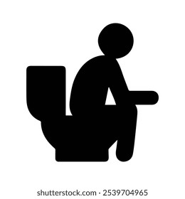 Toilet icon. bathroom. Toilet symbol. Vector Illustration. Customizable thin line illustration.  Editable stroke.