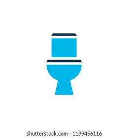 Toilet icon colored symbol. Premium quality isolated wc element in trendy style.