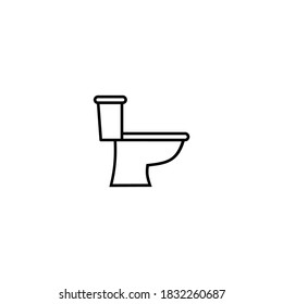 Toilet Icon. Constuction Icon. Simple, Flat, Black, Outline.