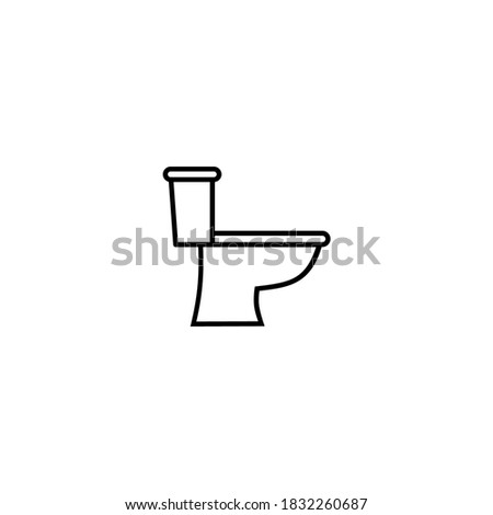 Toilet icon. Constuction icon. Simple, flat, black, outline.