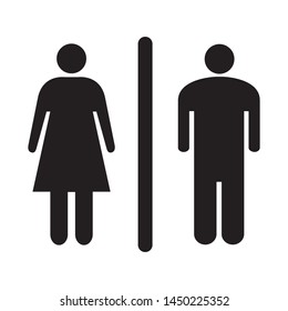 Toilet icon design. Male and female sign icon design. Flat style Toilet icon. Toilet symbol design. Vector illustration. 