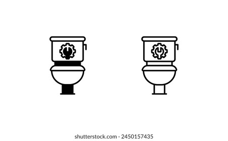 Toiletten-Icon-Design mit weißem Hintergrund Stock-Illustration