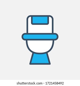 toilet icon designed in a flat style