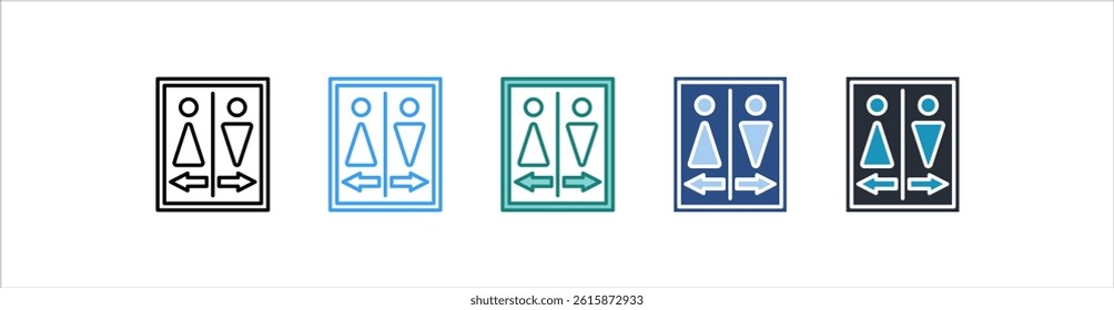Toilet Icon In Different Style Vector
