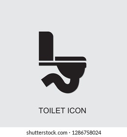 toilet icon . Editable filled toilet icon from construction. Trendy toilet icon for web and mobile.