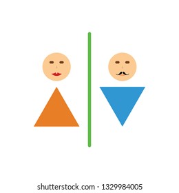 Toilet icon. Flat color design. Vector illustration.