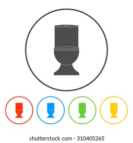 Toilet icon. Flat design style eps 10