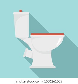 Toilet icon. Flat illustration of toilet vector icon for web design