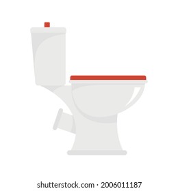 Toilet icon. Flat illustration of toilet vector icon isolated on white background