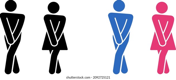 Toilet icon with Funny male and female symbol