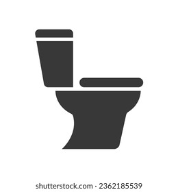 toilet icon of glyph style design vector template