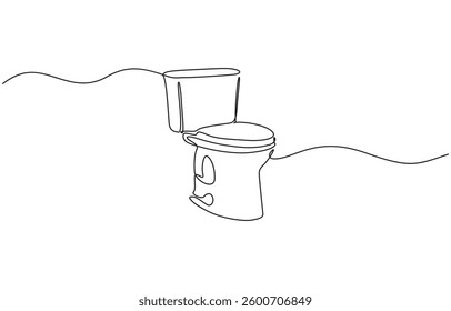 Toilet icon high commode one continuous simple line drawing concept of hygienic minimalist, Bowl icon line continuous drawing vector. One line Bowl icon vector background. 