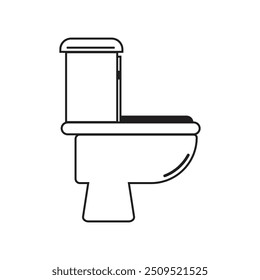 Toilet icon, isolated logo on white background, toilet bowl