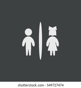 Toilet icon isolated on black background