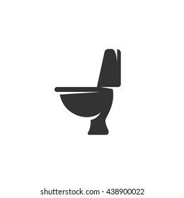 Toilet icon isolated on a white background. Logo silhouette design template. Simple symbol concept in flat style. Abstract sign, pictogram for web, mobile and infographics - stock vector