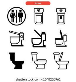 toilet icon isolated sign symbol vector illustration - Collection of high quality black style vector icons
