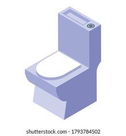 Toilet icon. Isometric of toilet vector icon for web design isolated on white background