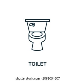 Toilet icon. Line element from bathroom collection. Linear Toilet icon sign for web design, infographics and more.