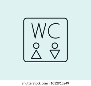 Toilet icon line isolated on clean background. Toilet icon concept drawing icon line in modern style. Vector illustration for your web site mobile logo app UI design.