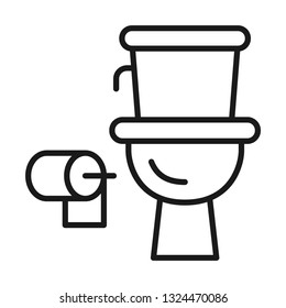 Toilet icon. Line style