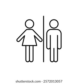 Toilet icon in liner stroke style