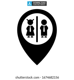 toilet icon or logo isolated sign symbol vector illustration - high quality black style vector icons
