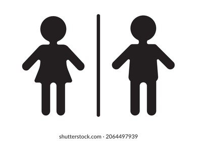 toilet icon or logo WC symbols, toilet sign Bathroom Male and female Gender icon Funny wc door plate symbol isolated sign