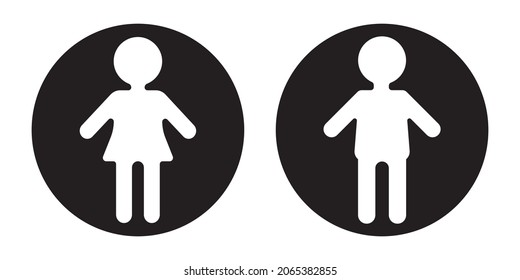 toilet icon or logo WC symbols, toilet sign Bathroom Male and female Gender icon Funny wc door plate symbol isolated sign