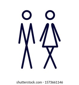 Toilet icon man and woman. WC vector illustration.