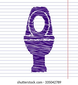 Toilet Icon with pen effect 