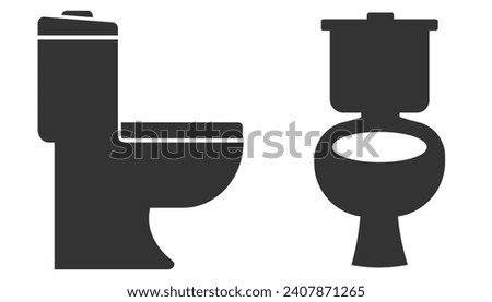 Toilet icon. Restroom object set line and background vector ilustration.