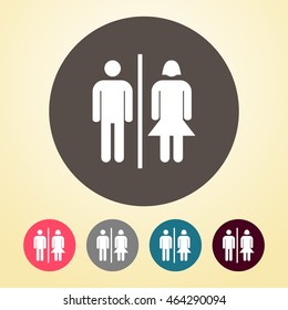 Toilet Icon in round shape.