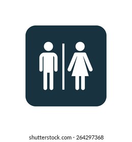 toilet icon Rounded squares button, on white background
