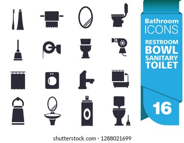 Toilet icon set